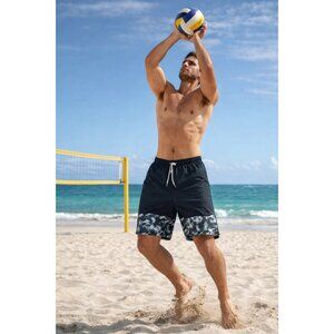 Nike Cloud Dye Packable 9" Volley Shorts Black size Large NEW